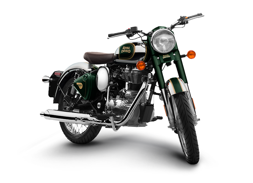 Classic 500 Chrome Green Front View