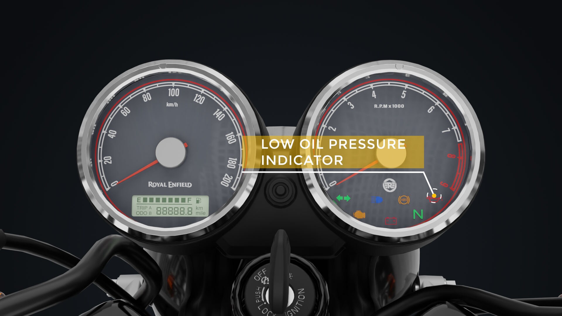 low fuel indicator in bullet 350