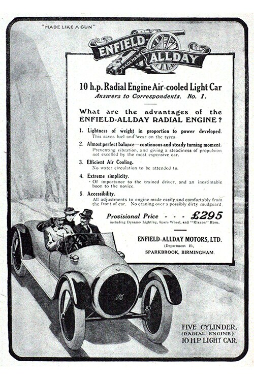 Enfield Allday Bullet car advert.
