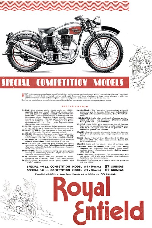 1936 Special Competition Model 500cc brochure