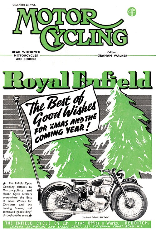 1948 Christmas good wishes new 500 Twin advert