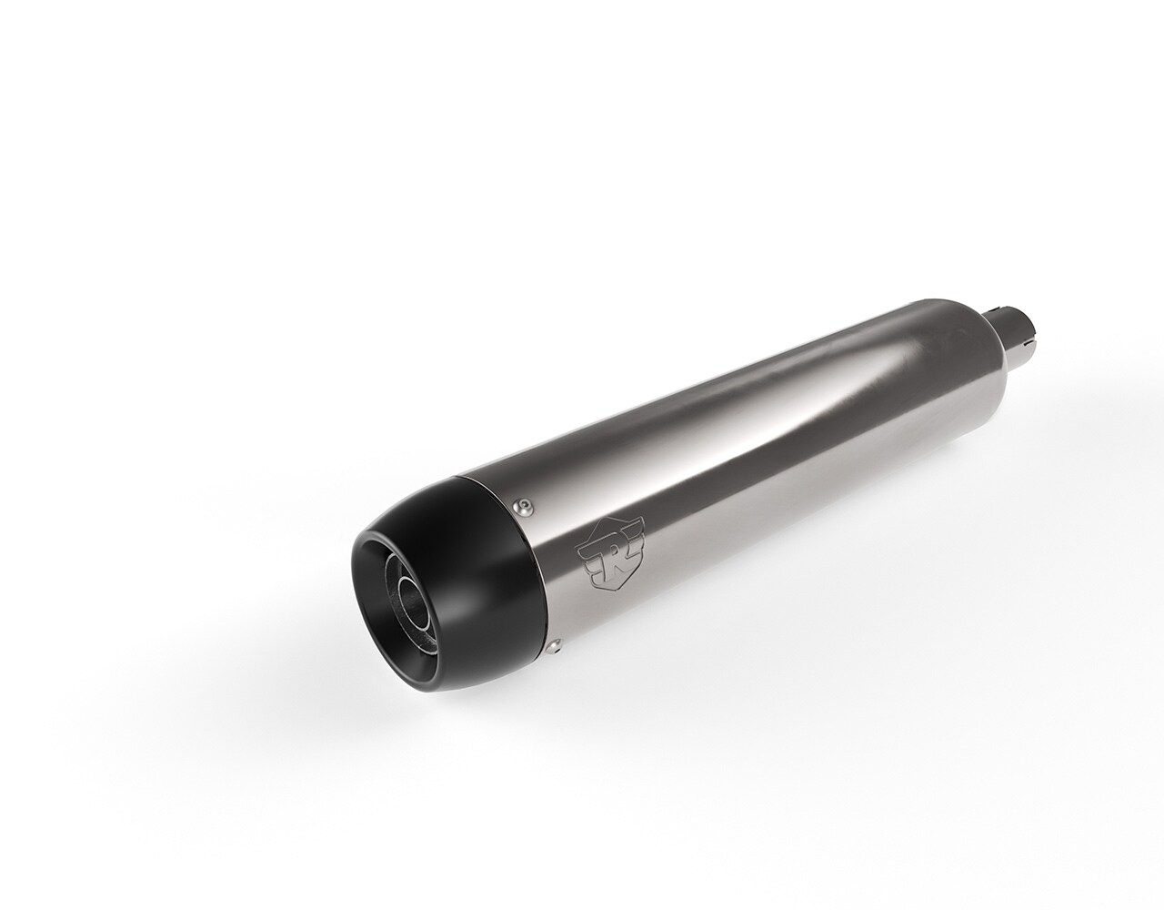 Silver Black Tapered Silencer For Meteor Royal Enfield
