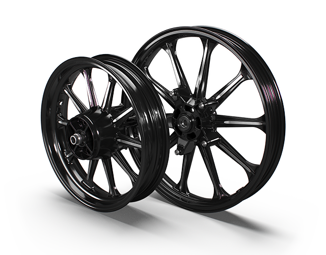Black Style 1 Alloy Wheels-Dual-Bis