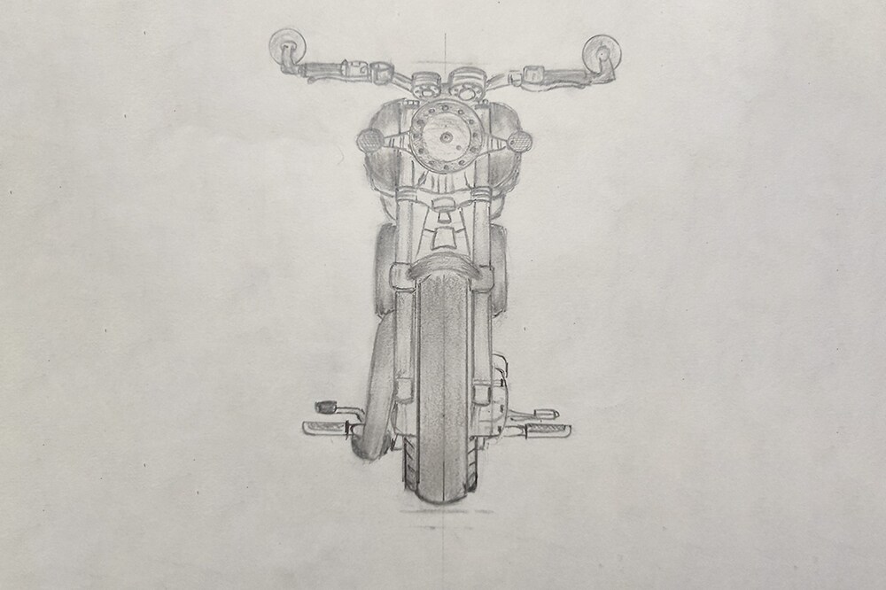 Royal Enfield Bike Drawing by Nithesh Bhaskar  Pixels