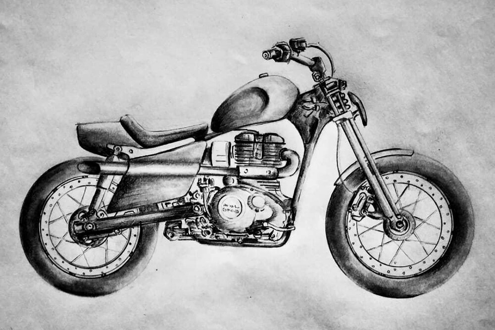 Buy Royal Enfield Bullet 500 by Lembinc Art Sketch Poster no Online in  India  Etsy