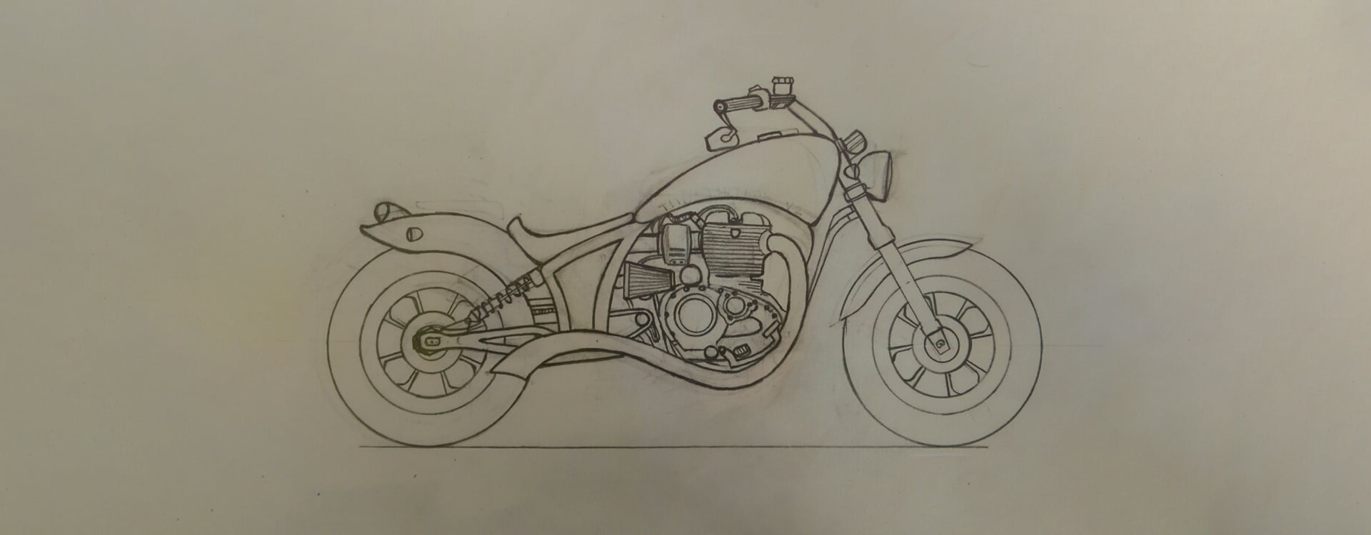 Pencil Sketch of Royal Enfield  ART by Manu Kanathia  Facebook