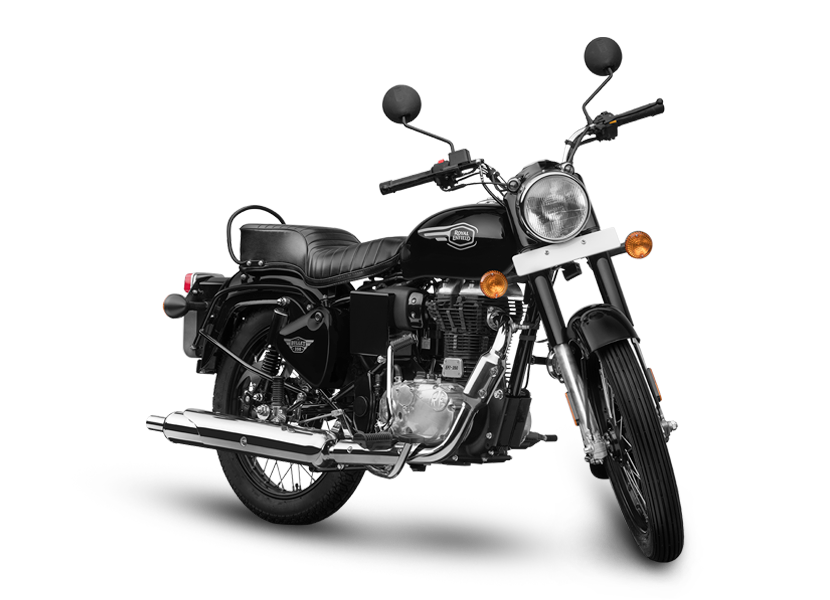 RE Bullet 350 - Onyx Black Front View