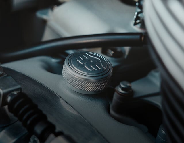 Oil Filler Cap, Machined, Silver