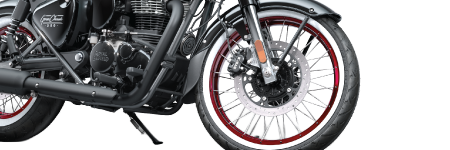 Edge-laced Alloy Spoke Wheels and Whitewall Tubeless Tyres