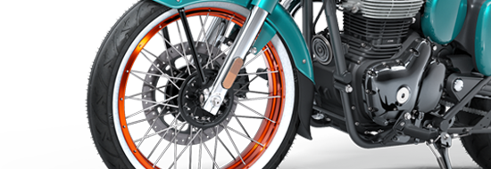 Edge-laced Alloy Spoke Wheels and Whitewall Tubeless Tires