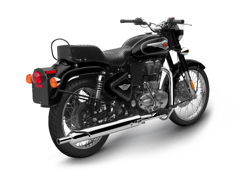 Bullet 500 Jet Black - Rear View