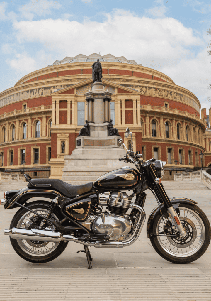 Placeholder: classic motorcycle, side view