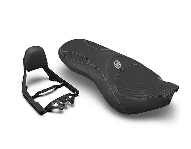 Black Deluxe Touring Dual Seat and Backrest Kit