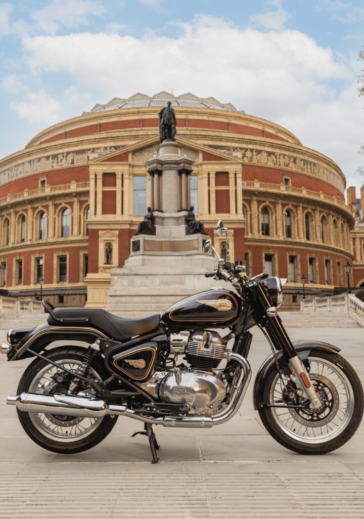 Placeholder: classic motorcycle, side view