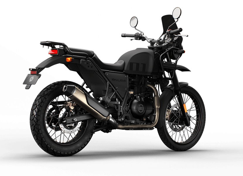 Royal Enfield Himalayan 411 Motorcycle Granite Black Colour - Rear View