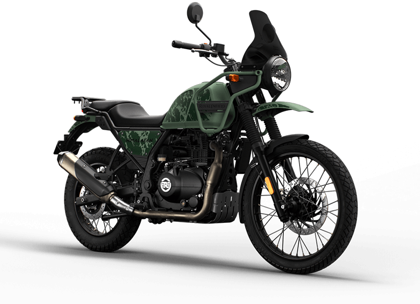 Royal Enfield Himalayan 411 Motorcycle Pine Green Colour - Front View