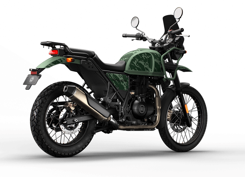 Royal Enfield Himalayan 411 Motorcycle Pine Green Colour - Rear View