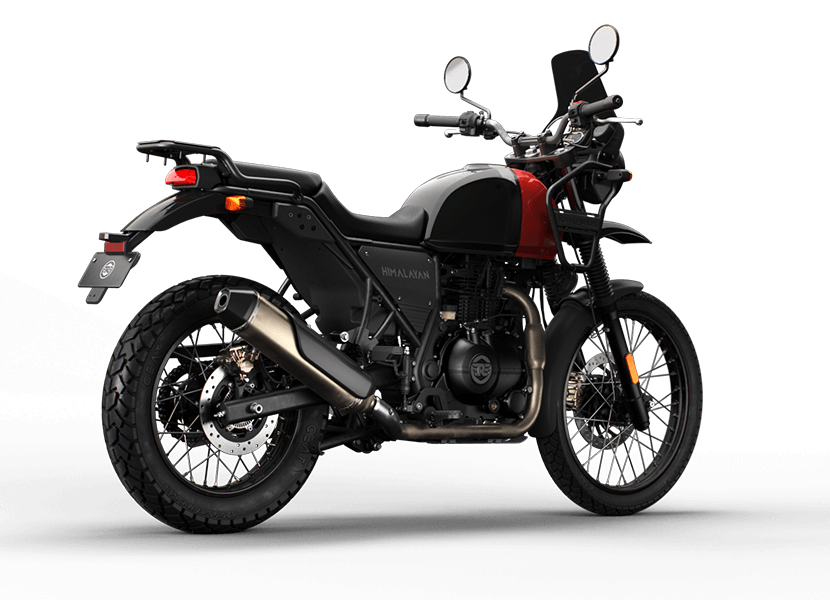 Royal Enfield Himalayan 411 Motorcycle Rock Red Colour - Rear View