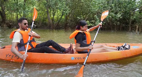 River Kayaking through Backwaters  