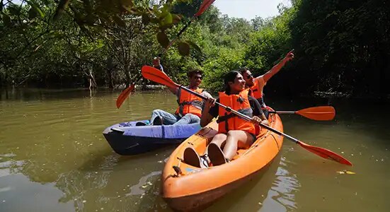 River Kayaking through Backwaters  